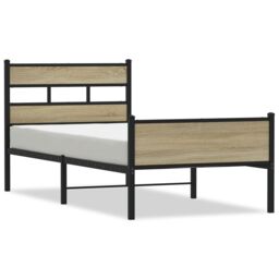 Berkfield Home Bed Frame without Mattress Sonoma Oak 90x200 cm Engineered Wood in Brown - thumbnail 2