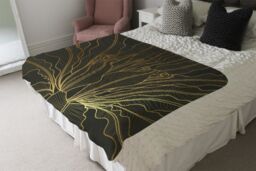 Benjamin Tate Design monstera plant line art Designer Blanket in Natural - Size: 120 cm x 150 cm - thumbnail 4
