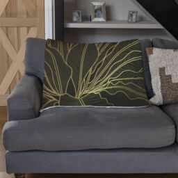 Benjamin Tate Design monstera plant line art Designer Blanket in Natural - Size: 120 cm x 150 cm - thumbnail 2