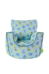 Bean Lazy Boy's Cotton Blue Owl Bean Bag Arm Chair Toddler Size in Light Blue - Size: Small - thumbnail 1