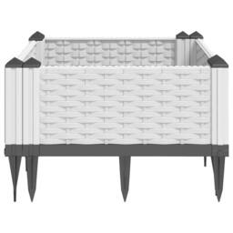 Berkfield Home Beautiful Garden Planter with Pegs White 42.5x42.5x28.5 cm PP - thumbnail 5