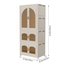 KORVIXA 156 cm Extra Large Plastic Wardrobe Clothes in Beige - Size: 100 cm - thumbnail 2