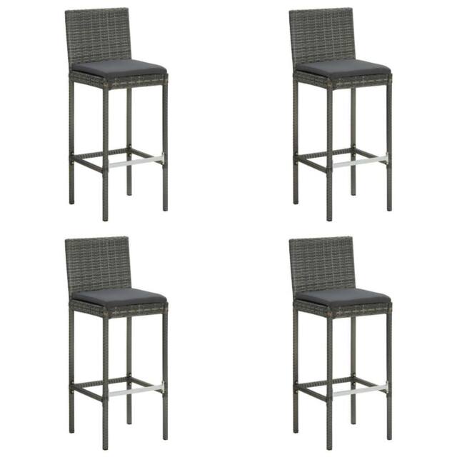 Berkfield Home 5 Piece Garden Bar Set with Cushions Poly Rattan Grey - image 1