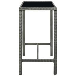 Berkfield Home 5 Piece Garden Bar Set with Cushions Poly Rattan Grey - thumbnail 8