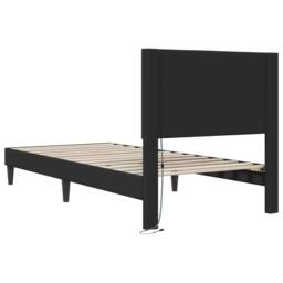 Berkfield Home Bed Frame with LED Strip Lights Black 90 x 190 cm Faux Leather - thumbnail 8