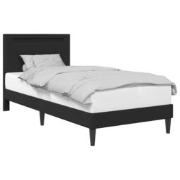 Berkfield Home Bed Frame with LED Strip Lights Black 90 x 190 cm Faux Leather - thumbnail 3