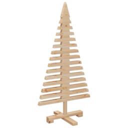 Berkfield Home Beautiful Wooden Christmas Tree for Decoration 90 cm Solid Wood Pine in Brown - thumbnail 4