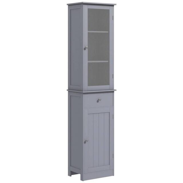 Havendro Storage Cabinet Organizer Tower with Shelves & Drawer, Grey - image 1