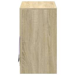 Berkfield Home Sideboard with LED Sonoma Oak 72x34x61 cm Engineered Wood in Light Brown - Size: 72 x 34 x 61 cm - thumbnail 8