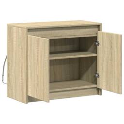 Berkfield Home Sideboard with LED Sonoma Oak 72x34x61 cm Engineered Wood in Light Brown - Size: 72 x 34 x 61 cm - thumbnail 7