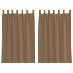 Berkfield Home Voile Curtains with Loops 2 pcs Light Brown 140x175 cm - thumbnail 2
