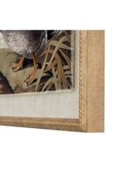 KDMD Flora & Fauna Duck on Linen with Beaded Frame - Rustic Art in Brown - thumbnail 2