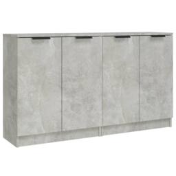 Berkfield Home Sideboards 2 pcs Concrete Grey 60x30x70 cm Engineered Wood - Size: 60 x 30 x 70 cm - thumbnail 3
