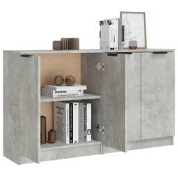 Berkfield Home Sideboards 2 pcs Concrete Grey 60x30x70 cm Engineered Wood - Size: 60 x 30 x 70 cm - thumbnail 5
