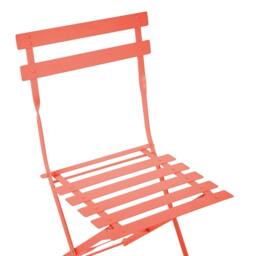 Wyld and Coco Coral Red 3-Piece Folding Metal Bistro Set Outdoor - thumbnail 8