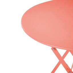 Wyld and Coco Coral Red 3-Piece Folding Metal Bistro Set Outdoor - thumbnail 9