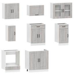 Berkfield Home 8 Piece Kitchen Cabinet Set Kalmar Grey Sonoma Engineered Wood - thumbnail 4