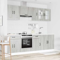 Berkfield Home 8 Piece Kitchen Cabinet Set Kalmar Grey Sonoma Engineered Wood - thumbnail 3