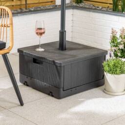 Christow Plastic Parasol Base on Wheels 67kg Wheeled Garden Umbrella Stand Water Sand - thumbnail 2