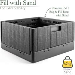 Christow Plastic Parasol Base on Wheels 67kg Wheeled Garden Umbrella Stand Water Sand - thumbnail 4