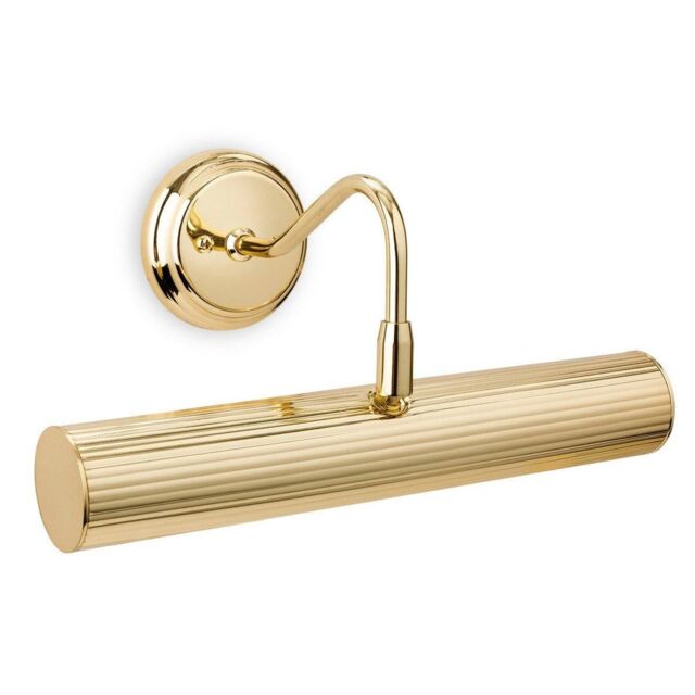 Netlighting Reeded 2 Light Picture Wall Light Polished Brass E14 in Gold