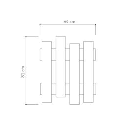 Decortie Wave' Modern Coat Rack Wall-Mounted 8 Hooks 69x81cm in White - Size: 1 Pack - thumbnail 4