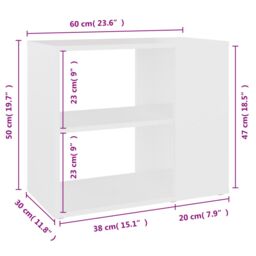 Berkfield Home Side Cabinet White 60x30x50 cm Engineered Wood - Size: 60 x 30 x 50 cm - thumbnail 6