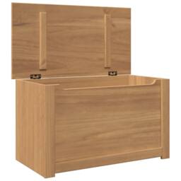 Berkfield Home Storage Chest with Lid Panama 79x42x46 cm Solid Wood Pine in Brown - Size: 79 x 42 x 46 cm - thumbnail 5
