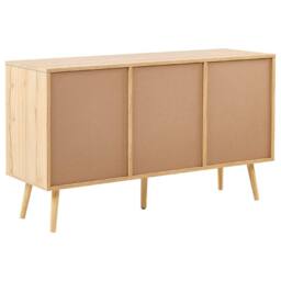 Wyld and Coco 3-Door Rattan Front Sideboard Light Brown W120 x D40 x H71cm - thumbnail 6