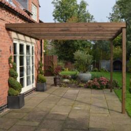 Rutland County Garden Furniture Ltd Wall Mounted Box Pergola - L480 x W480 x H270 cm - Rustic Brown - thumbnail 9
