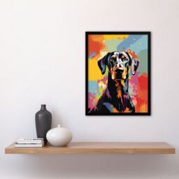 "Artery8 Wall Art Print Doberman Dog Lover Gift Pet Portrait Abstract Pop Artwork Painting Art Framed - Size: W12"" x H16""" - thumbnail 2