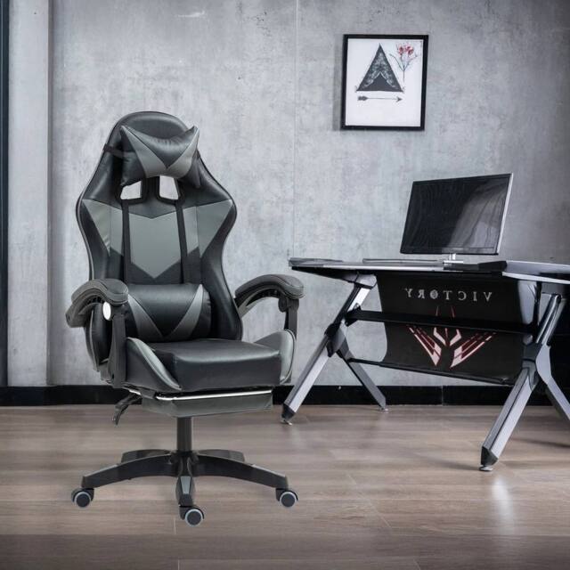 EONLION Gaming Office Chair with Footrest in Black - Size: 100 cm - image 1