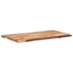 Berkfield Home Table Top Solid Acacia Wood 118x(50-60)x3.8 cm in Brown - thumbnail 5
