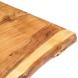 Berkfield Home Table Top Solid Acacia Wood 118x(50-60)x3.8 cm in Brown - thumbnail 3
