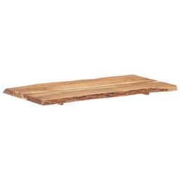 Berkfield Home Table Top Solid Acacia Wood 118x(50-60)x3.8 cm in Brown - thumbnail 6