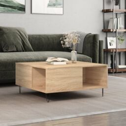 Berkfield Home Coffee Table Sonoma Oak 80x80x36.5 cm Engineered Wood in Brown - thumbnail 1
