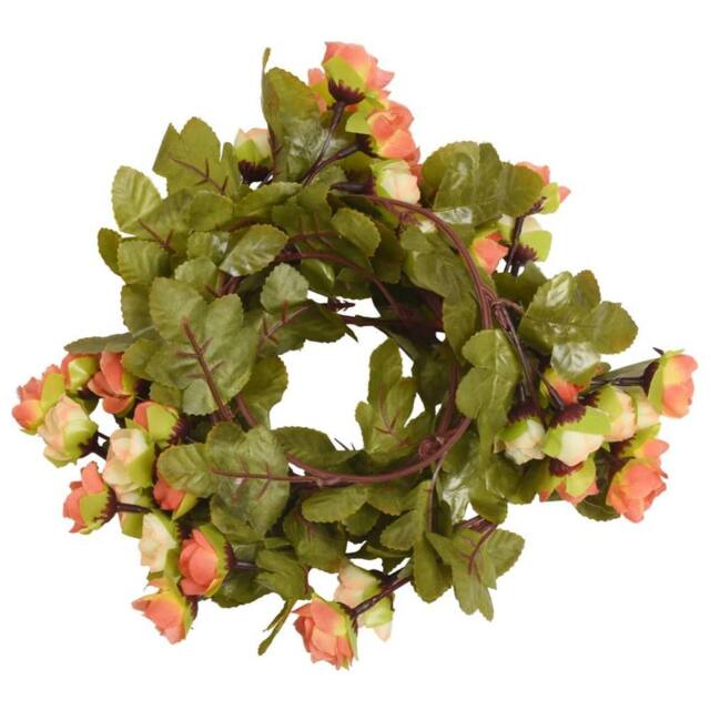Berkfield Home Christmas Flower Garlands 6 pcs Sunset Red 215 cm - image 1