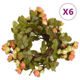 Berkfield Home Christmas Flower Garlands 6 pcs Sunset Red 215 cm - thumbnail 2