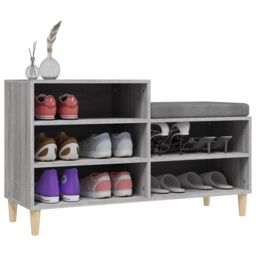 Berkfield Home Shoe Cabinet Grey Sonoma 102x36x60 cm Engineered Wood - Size: 102 x 36 x 60 cm - thumbnail 4