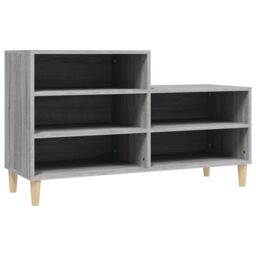 Berkfield Home Shoe Cabinet Grey Sonoma 102x36x60 cm Engineered Wood - Size: 102 x 36 x 60 cm - thumbnail 2
