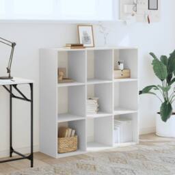 Berkfield Home Bookcase White 102x32x102 cm Engineered Wood - Size: 102 x 32 x 102 cm - thumbnail 3