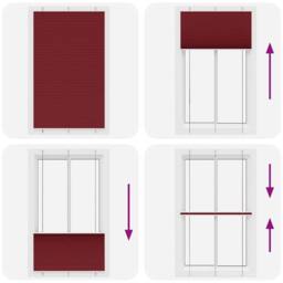 Berkfield Home Pleated Blind Bordeaux Red 120x200 cm Fabric Width 119.4 cm Polyester - thumbnail 5