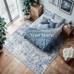tectake Vintage Rug Amara 160 X 230 Cm - Blue - Size: 160 cm x 230 cm - thumbnail 3