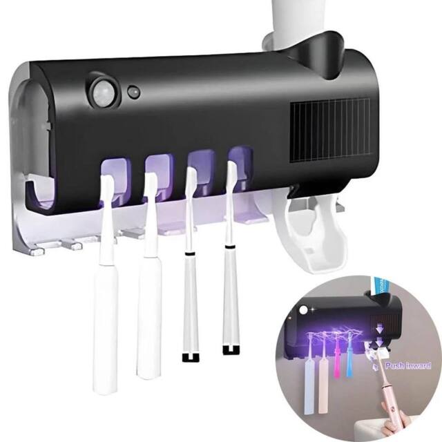 FLAVORA Wall Mount UV Toothbrush Sanitizer in Black - image 1