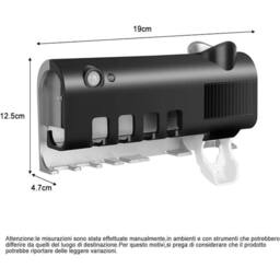 FLAVORA Wall Mount UV Toothbrush Sanitizer in Black - thumbnail 2