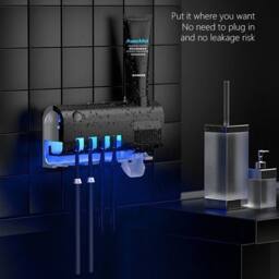 FLAVORA Wall Mount UV Toothbrush Sanitizer in Black - thumbnail 4