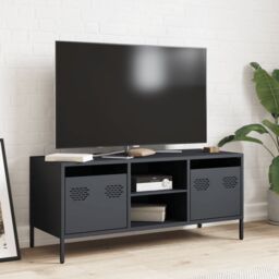 Berkfield Home TV Cabinet Anthracite 101.5x39x43.5 cm Cold-rolled Steel - thumbnail 3