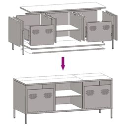 Berkfield Home TV Cabinet Anthracite 101.5x39x43.5 cm Cold-rolled Steel - thumbnail 9
