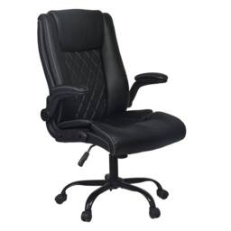 Kelvenix Executive Office Chair PU Leather in Black - Size: 0.6m2