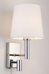 Harper Living Plug In Wall Light with switches Adjustable LED Reading Light in Silver